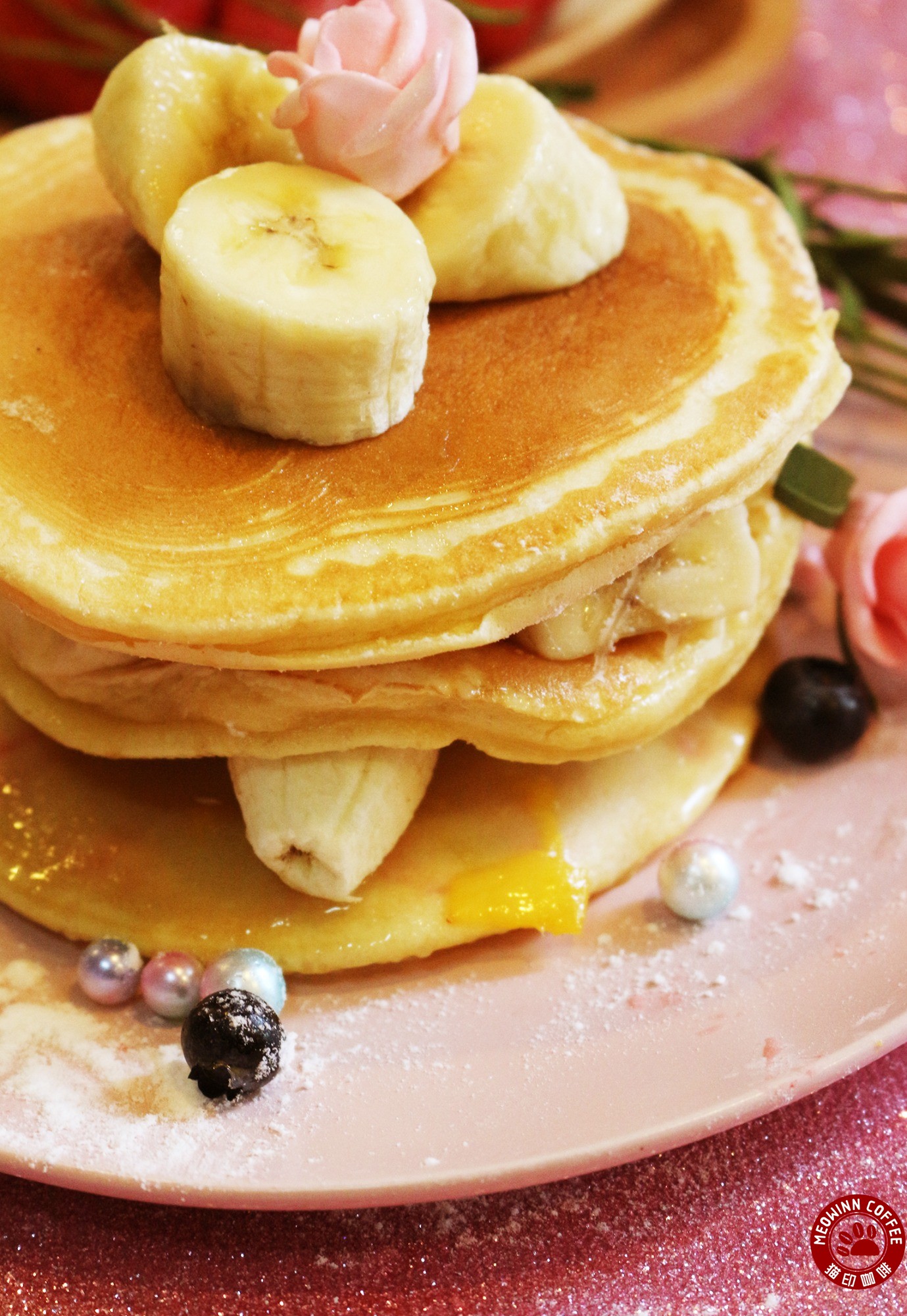 香蕉蔓越莓松餅塔