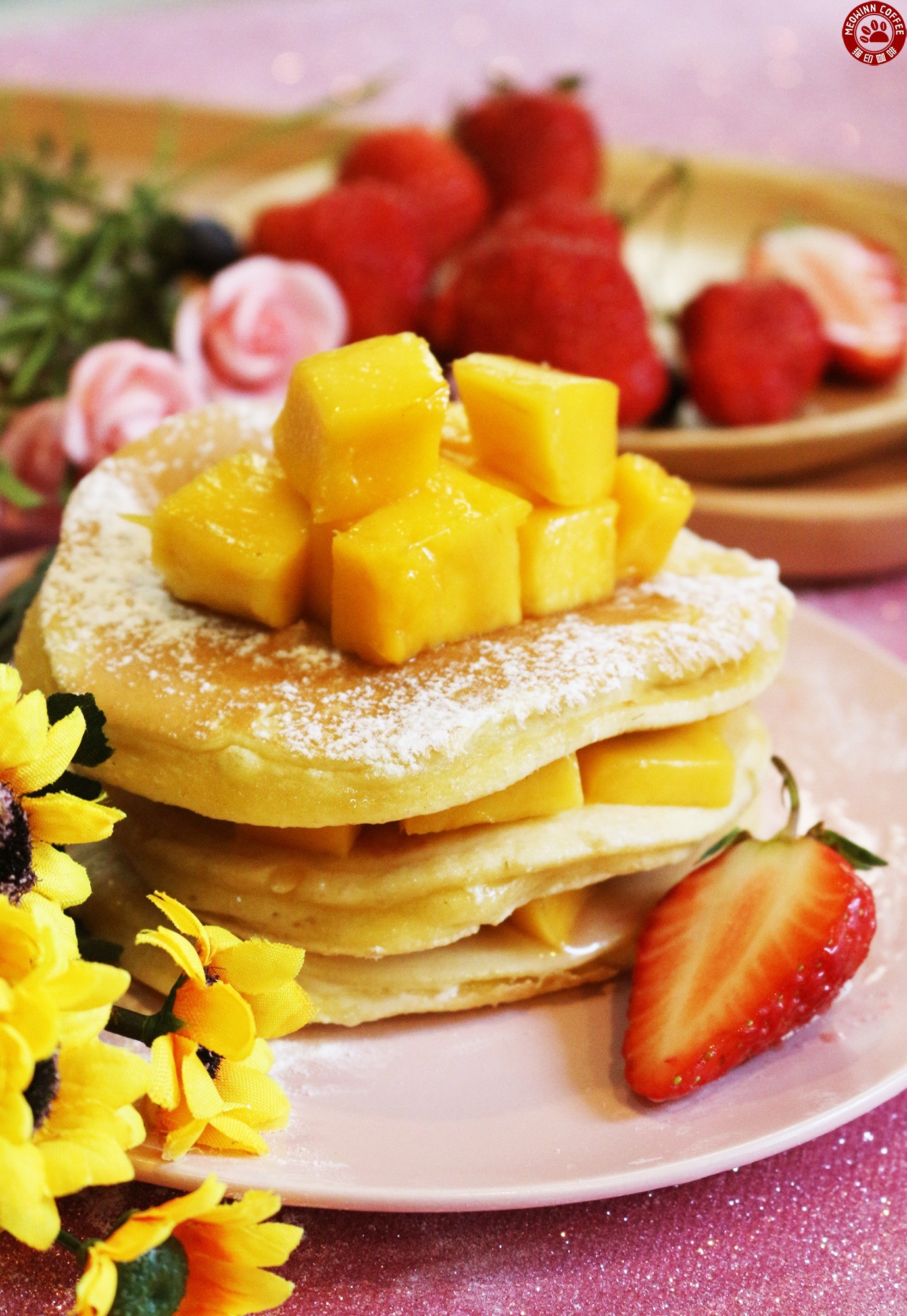 芒果蔓越莓松餅塔